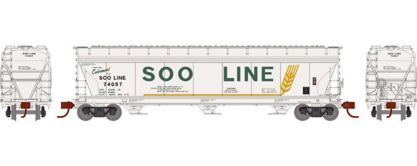 Athearn 12950  N ACF 4600 3-Bay Center Flow Hopper, SOO #74057