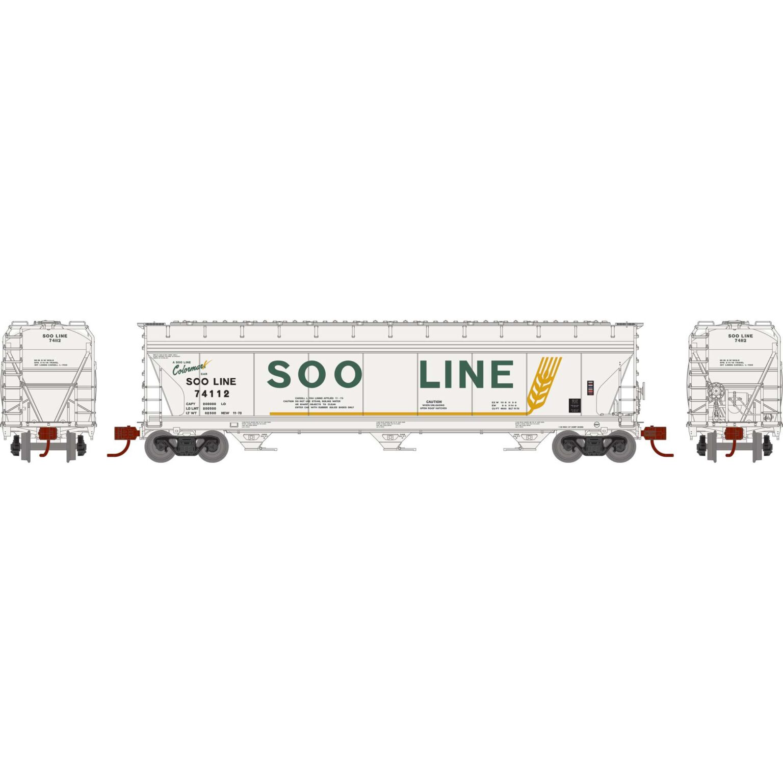 Athearn 12951  N ACF 4600 3-Bay Center Flow Hopper, SOO #74112