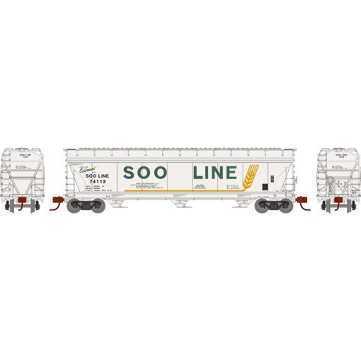 Athearn 12951  N ACF 4600 3-Bay Center Flow Hopper, SOO #74112