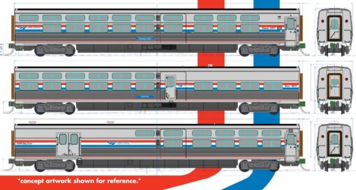 Kato 106-8004   N Viewliner II 4-Car Set: Sleeper, Sleeper, Diner, Baggage-Dorm. Amtrak Phase III