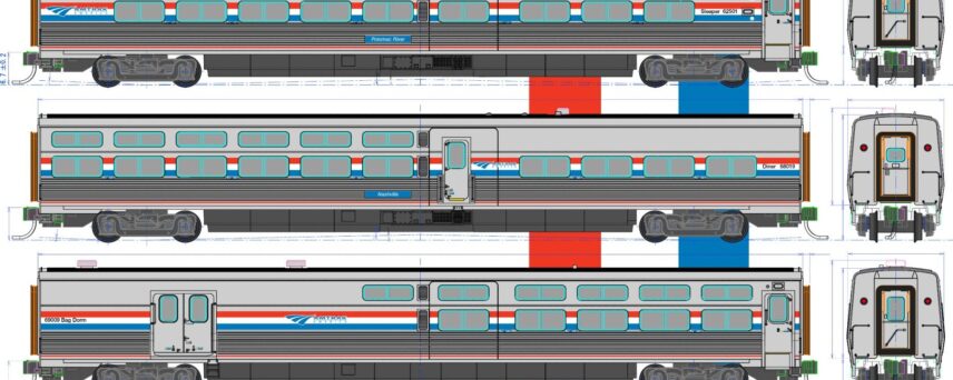 Kato 106-8004   N Viewliner II 4-Car Set: Sleeper, Sleeper, Diner, Baggage-Dorm. Amtrak Phase III