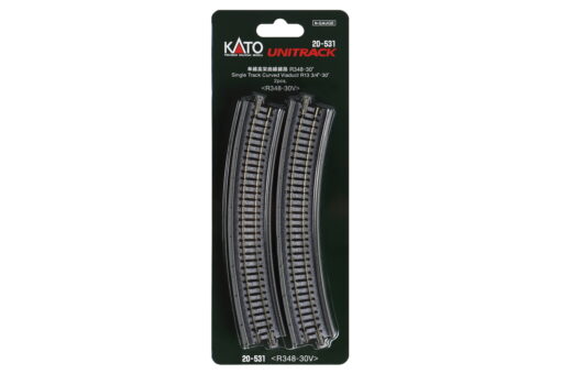Kato 20531  N Single Track Viaduct -- Curved R348-30 (R 13 3/4"- 30) pkg(2)