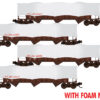 Micro Trains 99302239   N 100 Ton 3-Bay Hopper w/tarps, SOO Line MOW #60839, 60853, 60867, 60899 Foam Nest