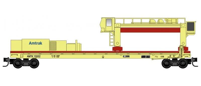 Micro Trains 06400500 N Concrete Tie Loader, Amtrak (AMTK) Yellow/Red#15552