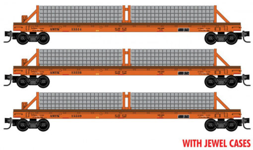 Micro Trains 98302234   N Amtrak Tie Loader 3-pk Jewel Case