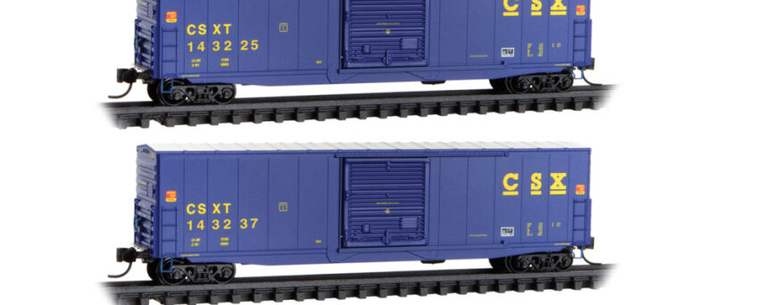 Micro Trains 98300220   N 50' Box Cars 4-Pack, CSX #143249, 143237, 143225, 143212 Jewel Case