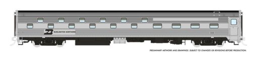 Rapido Trains 141014  HO Budd Slumbercoach: Burlington Northern: #333 Loch Tay