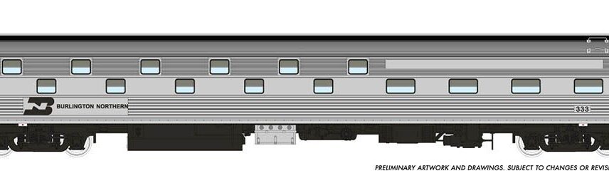 Rapido Trains 141014  HO Budd Slumbercoach: Burlington Northern: #333 Loch Tay
