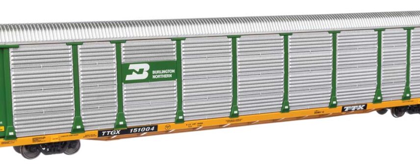WalthersProto 101501  HO 89' Thrall Bi-Level Auto Carrier, Burlington Northern TTGX #151004