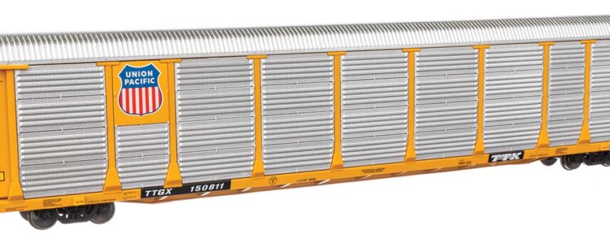 WalthersProto 101529  HO 89' Thrall Bi-Level Auto Carrier, Union Pacific TTGX #150811