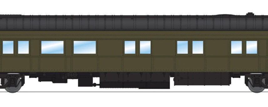 Broadway Limited  8961 HO Unlettered Business Car, Pullman Green w/ Balloon Roof