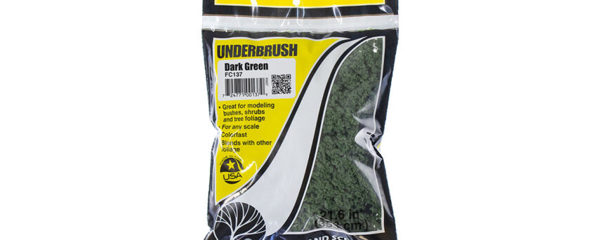Woodland Scenics FC137  Underbrush Dark Green Bag 21.6 in3 (353 cm3)