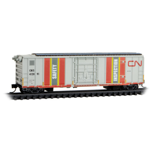 Micro Trains 02700500  N 50' Rib-Side Single-Door Boxcar CN Safety Inspection Car, Canadian National  #412091