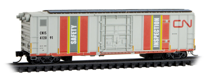 Micro Trains 02700500  N 50' Rib-Side Single-Door Boxcar CN Safety Inspection Car, Canadian National  #412091