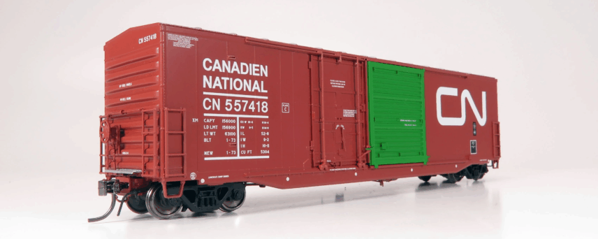 Rapido Trains 173001-4  HO NSC 5304 Boxcar, CN Delivery w/ Green Door #557303