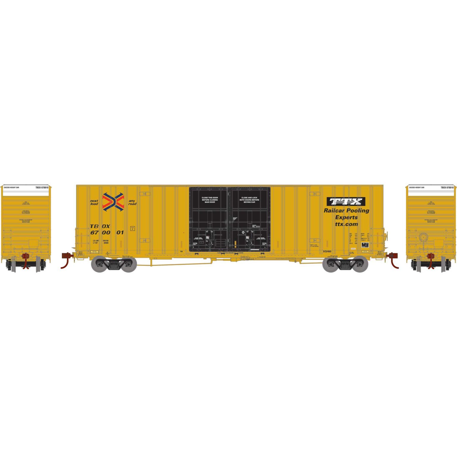 Athearn 75328  HO 60' Gunderson Box, TBOX #670001