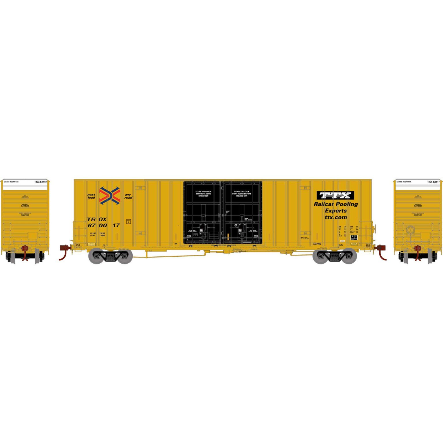 Athearn 75329  HO 60' Gunderson Box, TBOX #670017