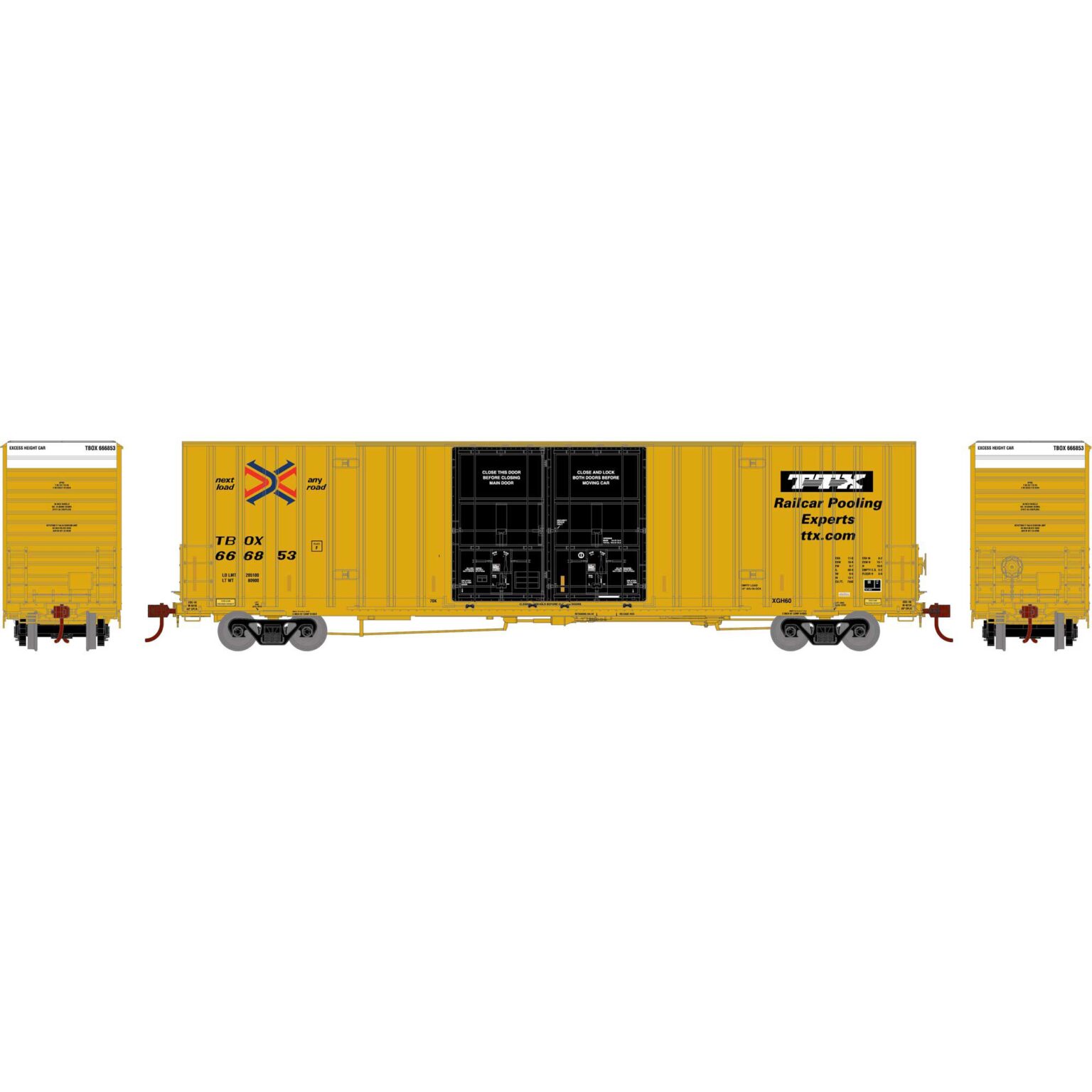 Athearn 75330  HO 60' Gunderson Box, TBOX #666853