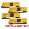 Micro Trains 99300223   N 50' Box car, Railbox #50083, 50104, 50227, 50359 Foam Nest