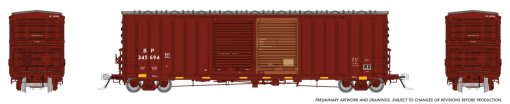 Rapido Trains 170029  HO PC&F B-70-75 Boxcar, Southern Pacific - Brown Dip #245694