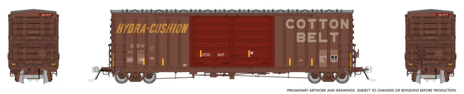 Rapido Trains 170030  HO PC&F B-70-69 Boxcar, SSW/Cotton Belt - Patchout #67177