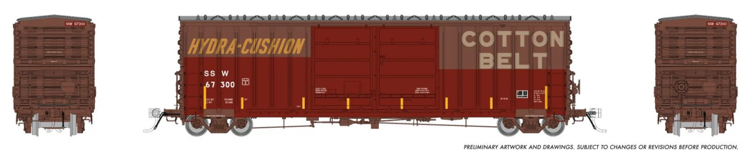 Rapido Trains 170031  HO PC&F B-70-69 Boxcar, SSW/Cotton Belt - Patchout #67300