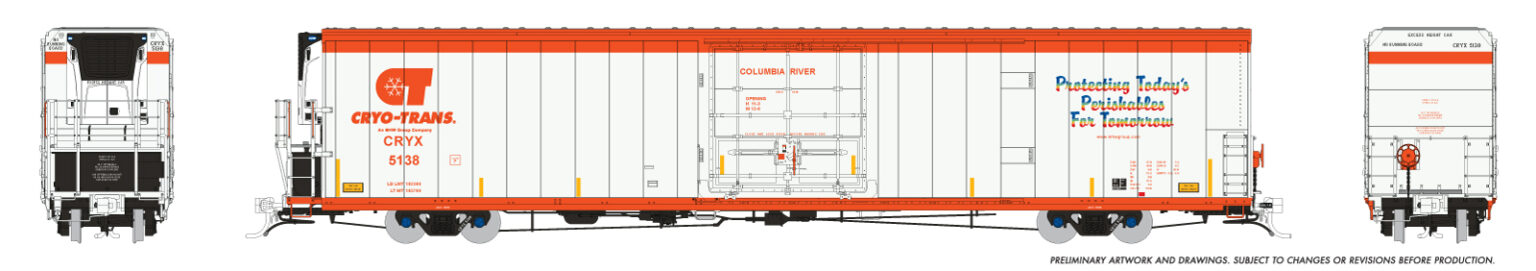 Rapido Trains 167001-4  HO Greenbrier 7780 cuft Reefer, Cyro-Trans #5177 — “Denver”