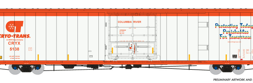 Rapido Trains 167001-1  HO Greenbrier 7780 cuft Reefer, Cyro-Trans #5138 — “Columbia River”