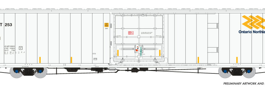 Rapido Trains 167007-1  HO Greenbrier 7780 cuft Reefer, Ontario Northland #253