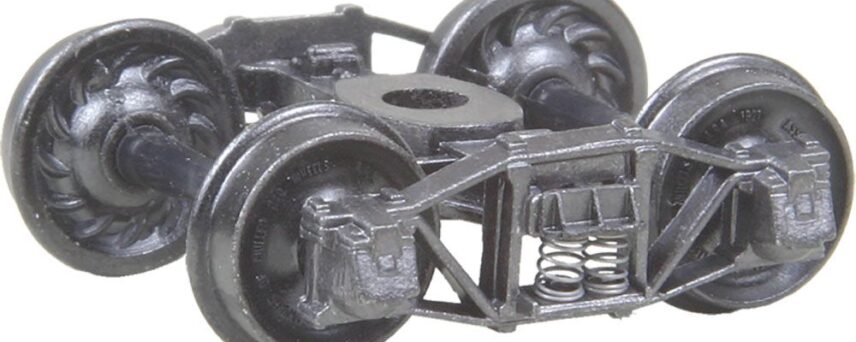 Kadee #551 HO Scale Arch Bar Self Centering Trucks with 33" Ribbed Back Wheels - Metal Fully Sprung
