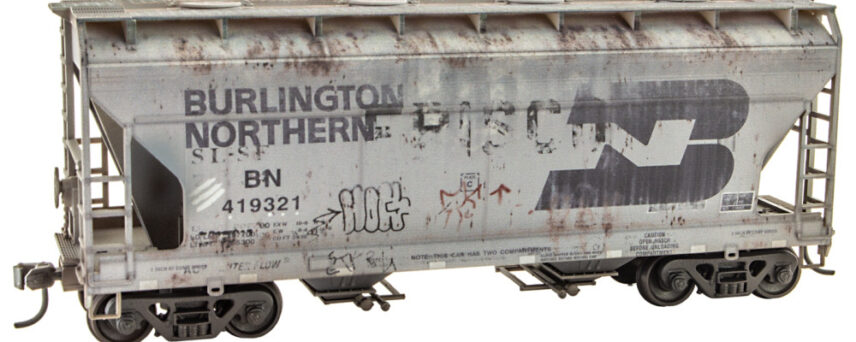 Micro Trains 2200001   HO ACF 2 -Bay Covered Hopper, BN/ex-Frisco weathered Rd# 41932