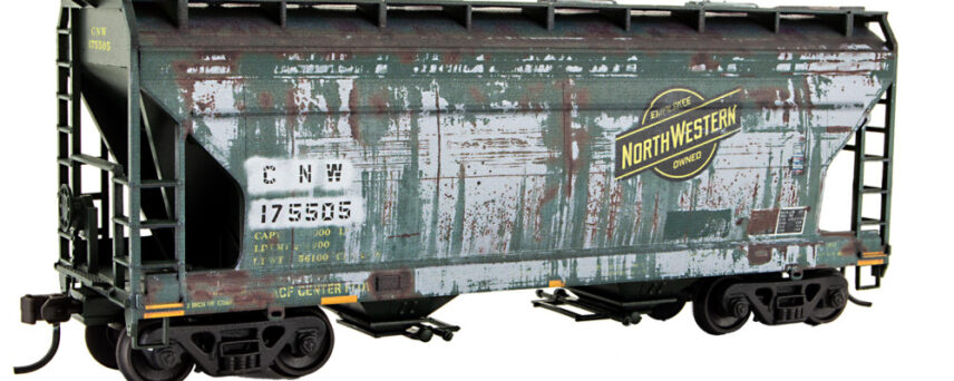 Micro Trains 2200003   HO ACF 2 -Bay Covered Hopper, UP/ex-C&NW weathered Rd# 175505