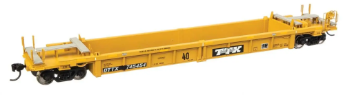 WalthersMainline 8421  HO Thrall Rebuilt 40' Well Car, TTX DTTX #53090 - small black & white TTX logo w/yellow conspicuity stripes