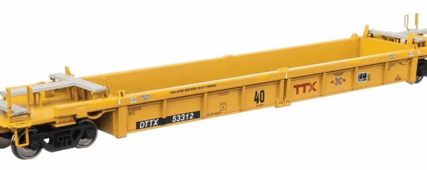 WalthersMainline 8434  HO Thrall Rebuilt 40' Well Car, TTX DTTX #53312; red TTX & Next Load Any Road logos, yellow conspicutiy stripe
