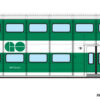 Rapido Trains 545015A  N Bilevel Commuter Car, GO Transit: Single Coach
