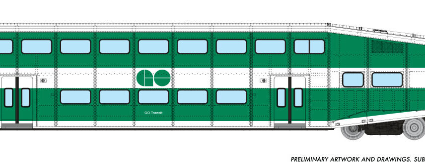 Rapido Trains 545015A  N Bilevel Commuter Car, GO Transit: Single Coach