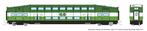 Rapido Trains 545018A  N Bilevel Commuter Car, GO/Metorlinx: Single Coach