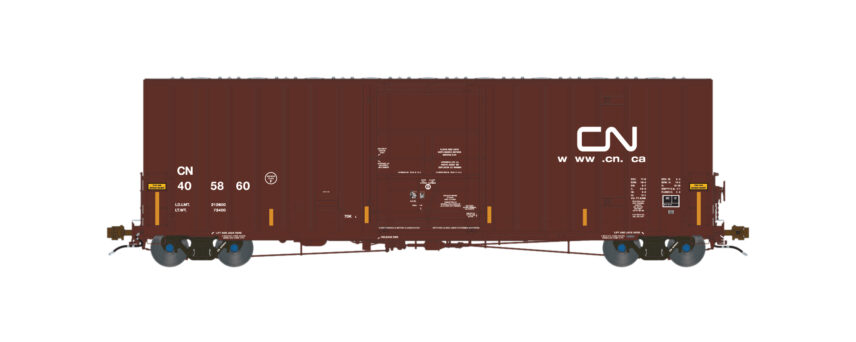 Aurora Miniatures 317016  HO Transcona Shops 50' Plate F Boxcar, CN #405926 (2004 Delivery w/ Stripes)
