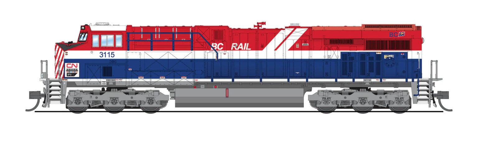 Broadway Limited Imports 8631 N EMD GE ES44AC, CN BC Rail Heritage #3115