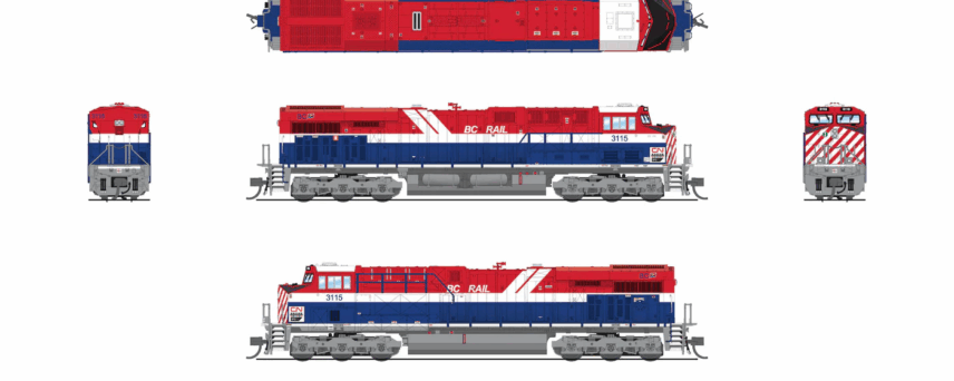 Broadway Limited Imports 8631 N EMD GE ES44AC, CN BC Rail Heritage #3115