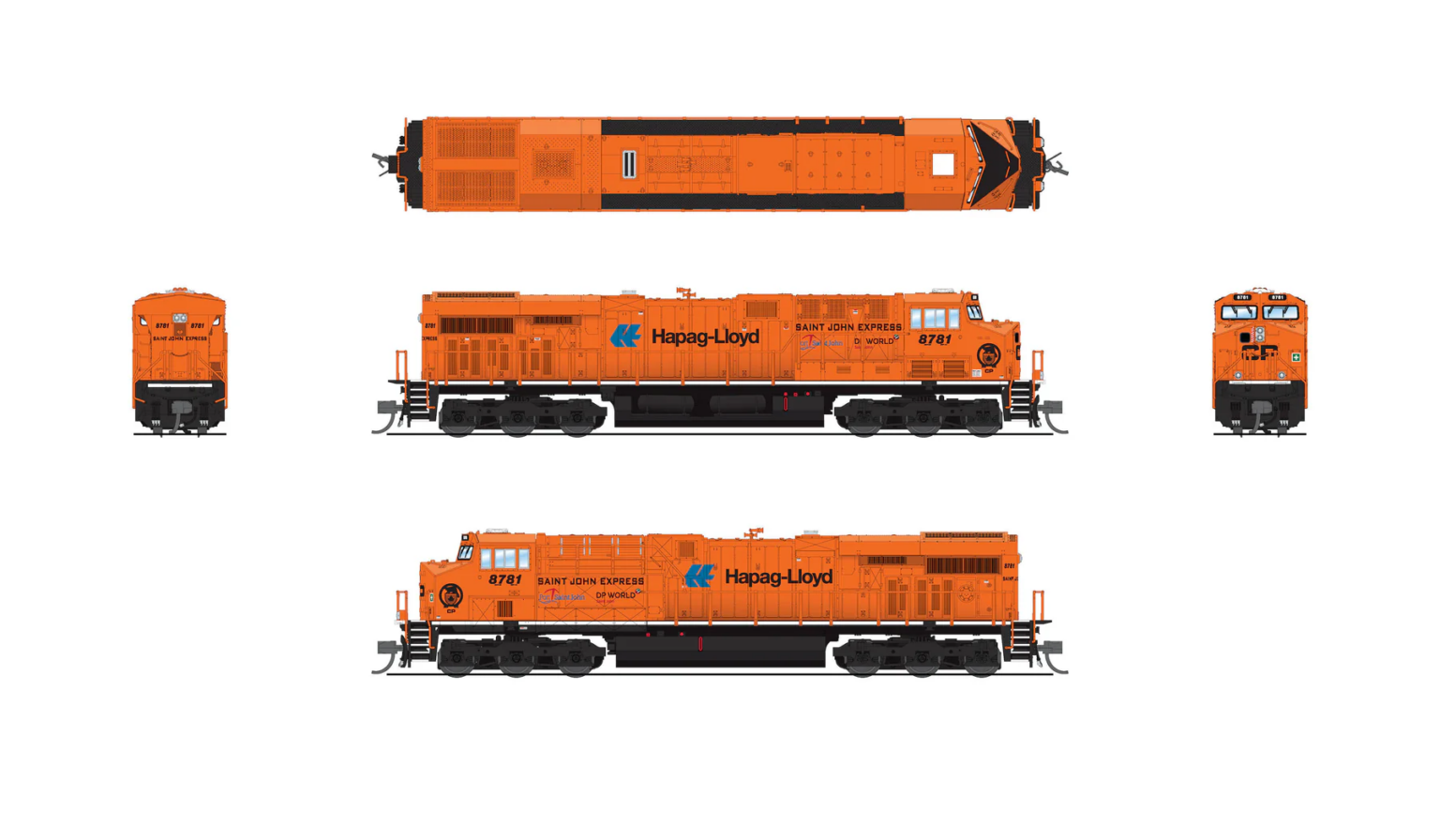 Broadway Limited Imports 8634 N EMD GE ES44AC, CP "Saint John Express" Orange Paint #8781
