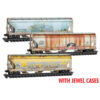 Micro Trains 98305083   N 3-Pack 3-Bay Covered Hoppers, FURX #815063,815207,816446 Weathered
