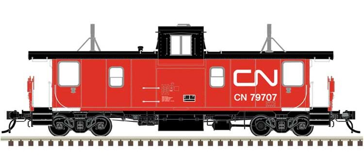 Atlas 20007784   HO Master PSC Caboose, CN [white Corner Stripe] #79568