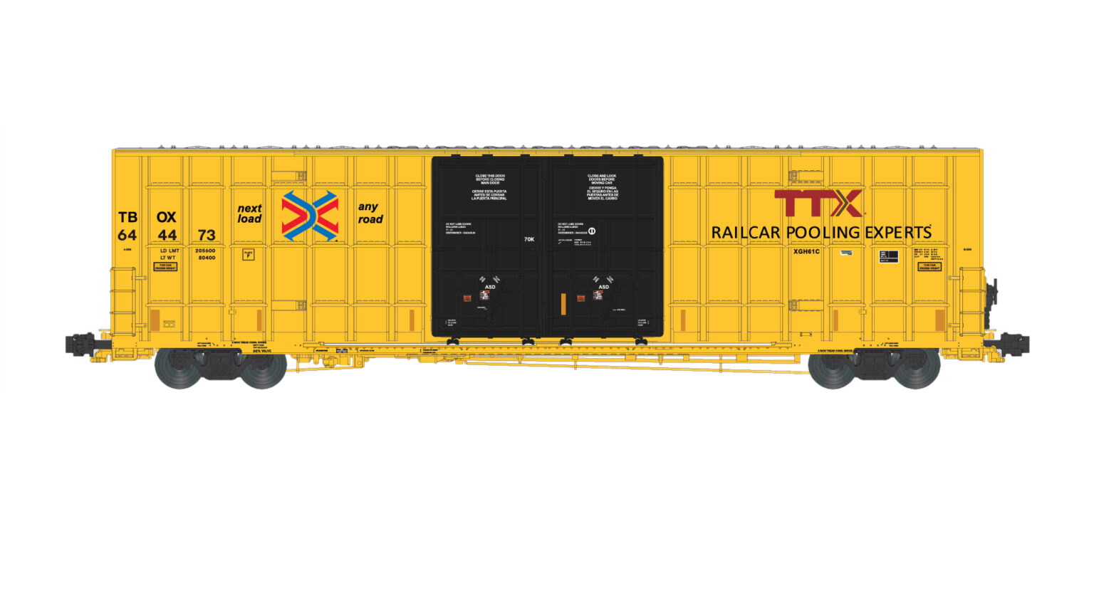 Aurora Miniatures 602013  N Greenbrier 7550 cf 60' Plate F Boxcar - TBOX #644473 (XGH61C)
