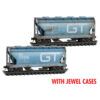 Micro Trains 98305074   N 2-Bay Covered Hoppers, Grand Truck Western #102606, 102611 Weathered