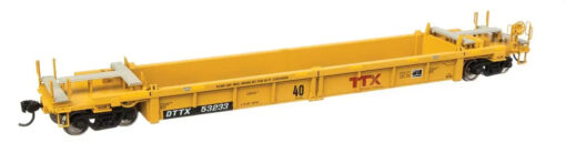 WalthersMainline 8428  HO Thrall Rebuilt 40' Well Car, TTX DTTX #53233 - red "Forward Thinking" TTX logo w/yellow conspicuity stripes