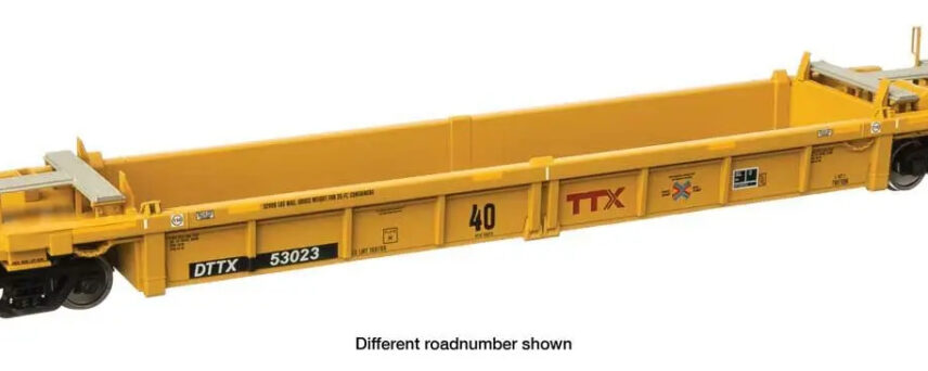 WalthersMainline 8433  HO Thrall Rebuilt 40' Well Car, TTX DTTX #53244; red TTX & Next Load Any Road logos, yellow conspicutiy stripe