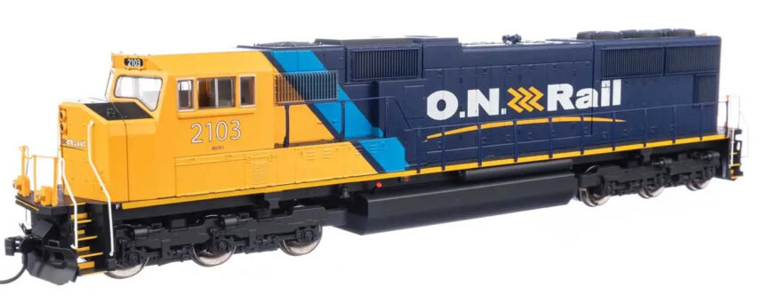 WalthersMainline 21014  HO EMD SD75I, Ontario Northland #2103 (blue, yellow, black) (DCC/Sound)