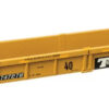 WalthersMainline 8436  HO Thrall Rebuilt 40' Well Car, TTX DTTX #747278 - large black & white TTX logo w/yellow conspicuity stripes