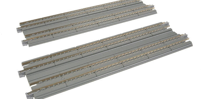 Kato 20014  N Straight Double Concrete Slab Track 7-5/16" 18.6cm pkg(2)